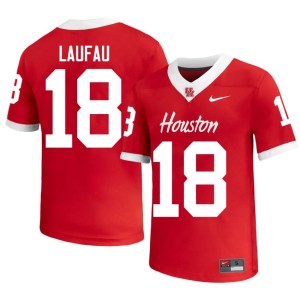 Cougars Replica Khalil Laufau Men College Football Red #18 Jerseys 384880-757