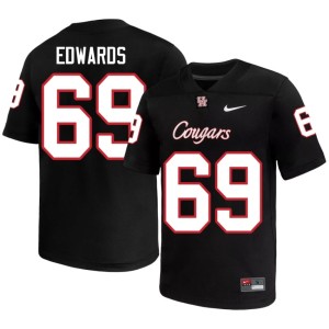 UH Men's College Football #69 Black Weston Edwards Stitched Jerseys 626232-211