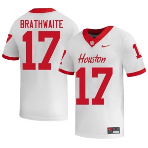 UH Player College Football Men's #17 White Christian Brathwaite Jerseys 651575-868
