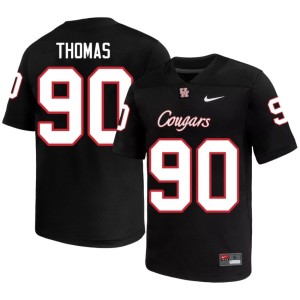 University of Houston Cougars Black NCAA #90 College Football De'Marion Thomas Men Jersey 684924-668