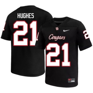 Houston Cougars #21 College Football Makhi Hughes 2026-27 Mens Black Jersey 713273-303