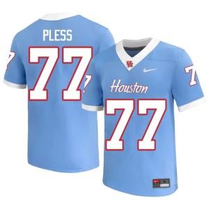 UH Coogs University #77 Troy Pless Men's College Football Blue Jerseys 908189-970