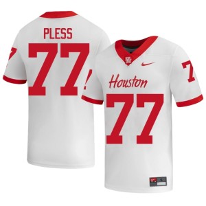 Houston Coogs Men University White College Football #77 Troy Pless Jerseys 277144-204