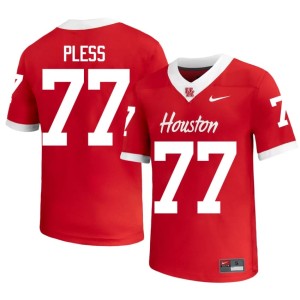 U of H Cougars College Football Troy Pless Game Red Men #77 Jerseys 550570-636