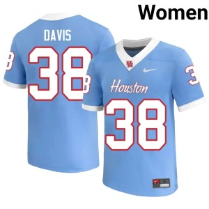 HOU Cougars #38 Aaron Davis Women's College Football Blue High School Jerseys 382153-248