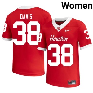 Houston Cougars Aaron Davis 2026-27 Womens Red College Football #38 Jerseys 609726-894
