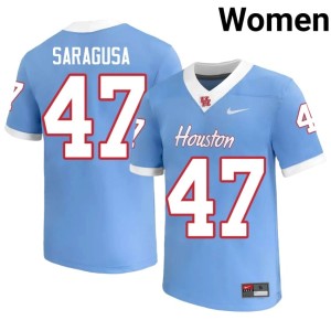Cougars College Football Anthony Saragusa #47 Blue Women's Embroidery Jersey 263042-425