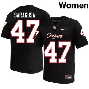Cougars Black Anthony Saragusa Official #47 Women's College Football Jersey 597995-428