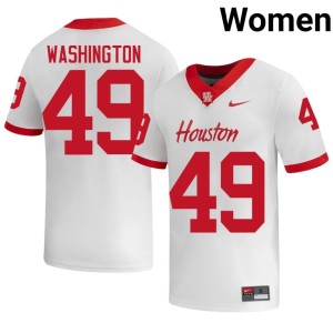 University of Houston Cougars Darius Washington #49 Womens White Stitched College Football Jerseys 333591-157