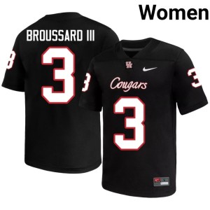 University of Houston Harvey Broussard III Alumni Women College Football #3 Black Jersey 399267-836