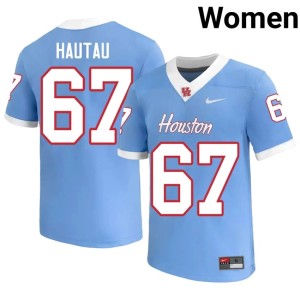 UH Coogs College Football Hingano Hautau Women's Player Blue #67 Jerseys 626839-597