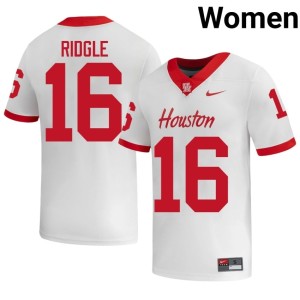 UH Cougars Women College Football NCAA White JayShon Ridgle #16 Jersey 620465-773