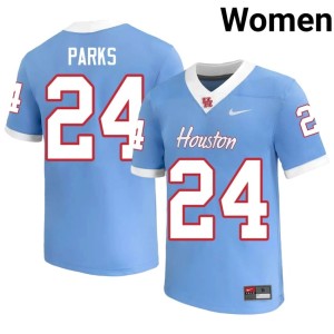 Houston Coogs Blue #24 College Football Keany Parks Women's Player Jerseys 395964-121