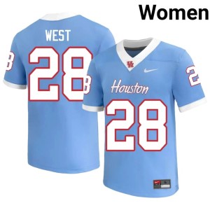 UH College Football Blue Womens Kenzy West Limited #28 Jersey 395243-267
