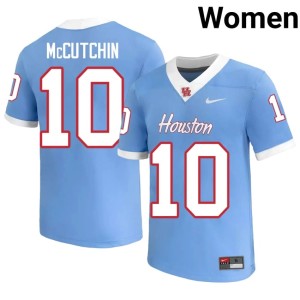 HOU Cougars Latreveon McCutchin Embroidery Blue College Football #10 Women's Jersey 954938-411