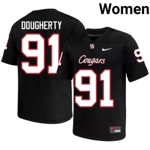 UH Cougars #91 Stitched College Football Women's Liam Dougherty Black Jerseys 360943-133