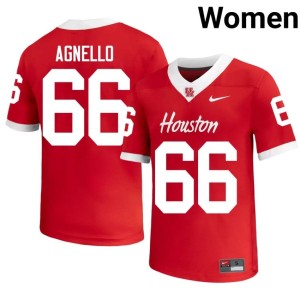Cougars Women's College Football McKenzie Agnello Red Player #66 Jersey 351043-154