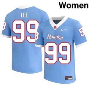 U of H Cougars #99 Embroidery Blue College Football Quindario Lee Womens Jersey 491994-459