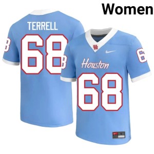 Coogs Blue Sean Terrell College Football #68 Embroidery Women's Jerseys 893609-825