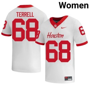 HOU Cougars White #68 Sean Terrell Womens College Football High School Jersey 303755-134
