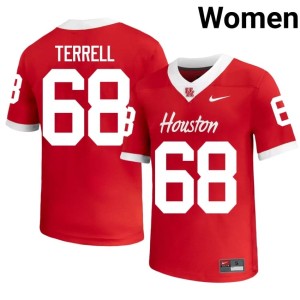 Coogs College Football Women's Red Sean Terrell #68 2026-27 Jerseys 112675-143