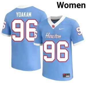 University of Houston Cougars High School #96 Blue Zac Yoakam College Football Women Jerseys 537146-120