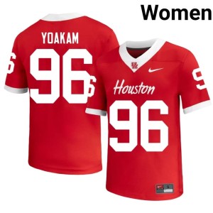Coogs #96 Zac Yoakam 2026-27 Red College Football Women Jersey 277432-161