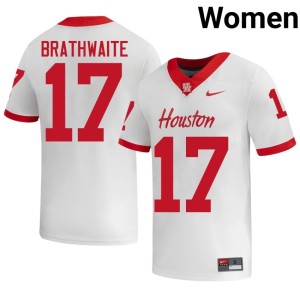 Cougars #17 Christian Brathwaite White Womens Limited College Football Jersey 935900-226