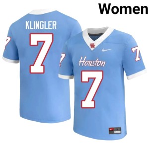 Cougars #7 David Klingler 2026-27 Blue Women College Football Jersey 646650-823