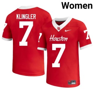 Coogs #7 Women Red Stitched College Football David Klingler Jersey 919056-785