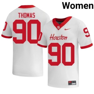 Cougars White 2026 Women College Football #90 De'Marion Thomas Jerseys 577218-266