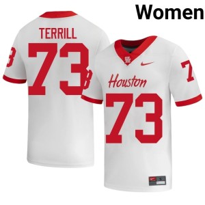 University of Houston Cougars #73 White Replica Drew Terrill Women College Football Jersey 739612-405