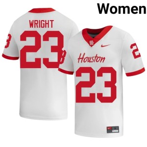 Houston Cougars College Football Elmo Wright Alumni #23 Women White Jersey 453046-134