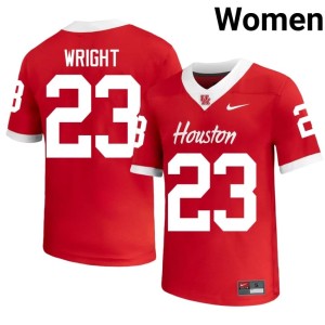 UH Cougars Elmo Wright Official Women College Football #23 Red Jersey 571286-381