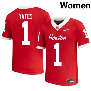 UH Coogs Women's College Football Red 2026 #1 Jaden Yates Jerseys 800357-761