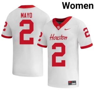 UH Coogs Women's #2 College Football White Alumni Jalen Mayo Jerseys 363224-701