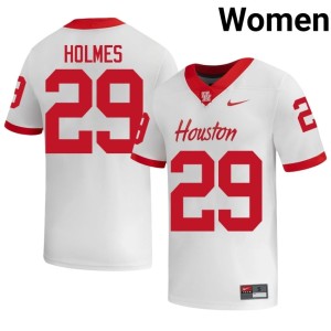 UH Cougars #29 College Football Javen Holmes Women's Replica White Jerseys 905931-884