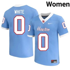 Houston Javion White College Football Alumni Blue #0 Womens Jersey 617174-316