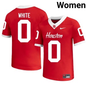Houston Cougars Red #0 College Football Javion White High School Women Jerseys 422228-983