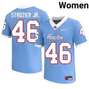 Houston Coogs #46 College Football Women 2026-27 Blue Jeffrey Strozier Jr. Jerseys 280225-686