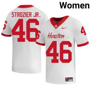 U of H Cougars White Womens Official College Football Jeffrey Strozier Jr. #46 Jerseys 484013-731