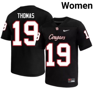 Houston Womens Kaleb Thomas Black Player #19 College Football Jersey 444899-248