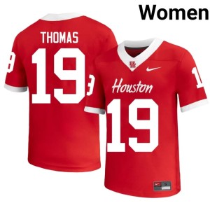 Houston Cougars Game Red Women's College Football #19 Kaleb Thomas Jerseys 462702-611