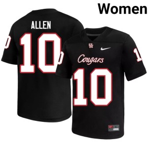 U of H Cougars Black Kyle Allen Womens College Football Embroidery #10 Jerseys 999399-154