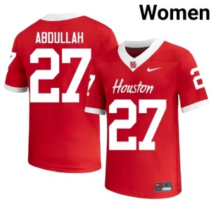 Cougars Women's Red Mudassir Abdullah #27 College Football Game Jerseys 974245-633