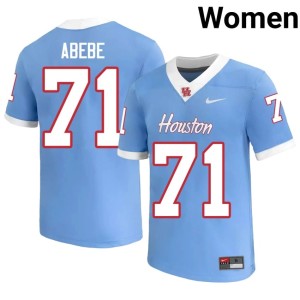Houston College Football Noah Abebe Embroidery Blue #71 Women's Jersey 380201-676