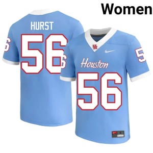University of Houston Cougars Official Women's College Football Blue #56 Shadre Hurst Jersey 728523-716