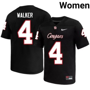 Houston Cougars Trent Walker University #4 Women College Football Black Jerseys 910779-848