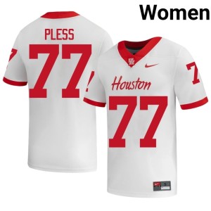 Houston Cougars #77 Womens Alumni College Football Troy Pless White Jerseys 506144-836