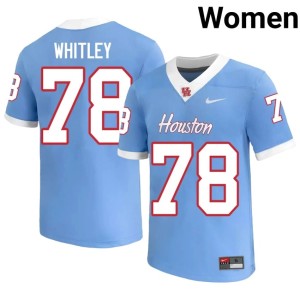 HOU Cougars Player Blue #78 College Football Women's Wilson Whitley Jerseys 997553-636